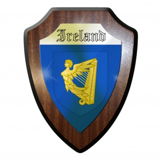 Wappenschild / Wandschild / Wappen - Ireland Flagge Harfe Fahne Irisch #11900