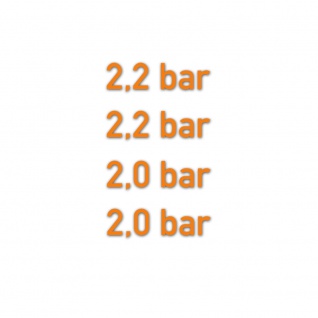Reifendruck Aufkleber Bar Kotfklügel Beschriftung Luftdruck 4x 5x1, 5cm #A5973