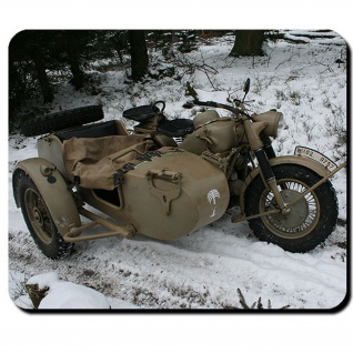 R 75 Motorrad Oldtimer Gespann Beiwagen schwere Maschine Gelände - Mauspad #9187 - Vorschau 