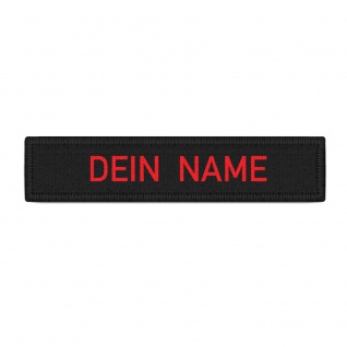 Namenschild Patch schwarz rot Namen Uniform individuell personalisiert #39625