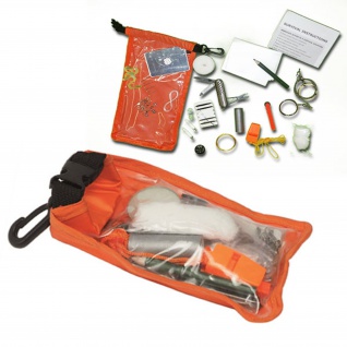 Survival Pack Zivil Orange Outdoor Notfallpackung Set Dry Bag Signalfarbe #16901