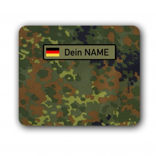 Mousepad BW Flecktarn mit deinem Namen Bundeswehr Namens Schild Streifen #35062