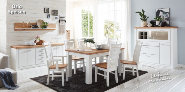 Esszimmer Gomab Oslo Wohnen, Tisch mit Stühlen - Vorschau 1