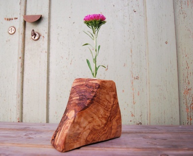 Holz Vase, Holzvase Deko Unikat Dekovase Blumenvase Designerstück aus Olivenholz