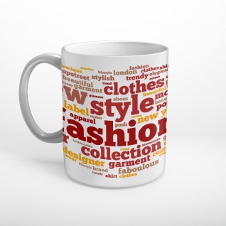 Mode Fashion Schlagwörter Wörter Tasse T2367