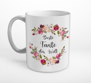 Beste Tante der Welt Blumenranke Tasse T0286