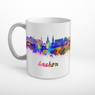 Skyline Aachen Wasserfarben Tasse T0210