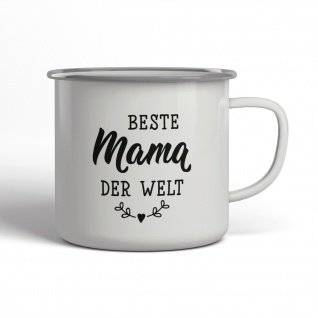 Beste Mama Der Welt Emaille Becher Spruch Tasse TE0045
