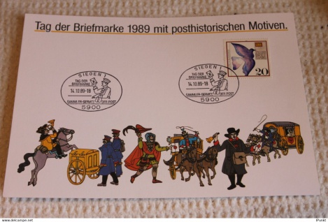 BRD; Sonderblatt, Erinnerungsblatt, Gedenkblatt: Tag der Briefmarke 1989; SST Siegen; Posthistorische Motive