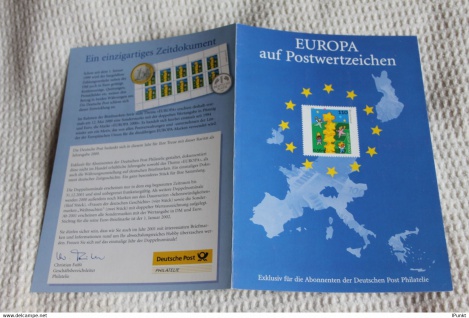 Deutschland 2000; Jahresgabe der Deutsche Post Sammler-Service; 1. Europa-Marke in Pfennig und Euro