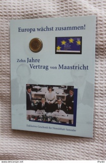 BRD; Numisblatt: Vertrag von Mastricht; Jahresgabe der Deutsche Post - Philatelie