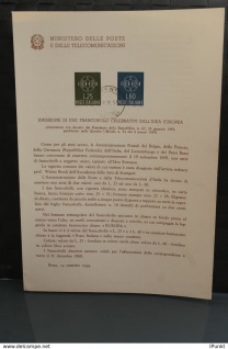 Ministerblatt Italien CEPT EUROPA UNION 1959; MiNr. 1055-56, gestempelt