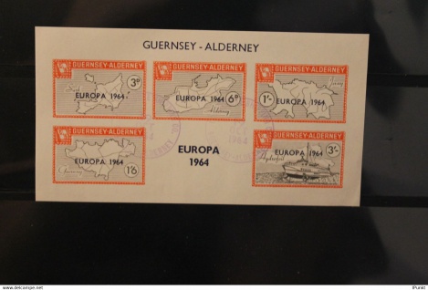 Guernsey-Alderney; EUROPA 1964, Block, gebraucht; lesen