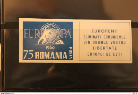 EUROPA; Rumänien; 1960 EUROPA-Vignette; Marke + Zf, ungezähnt, MNH, lesen