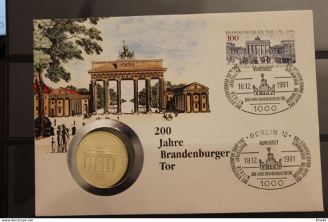 Deutschland Numisbrief " 200 Jahre Brandenburger Tor", 1991