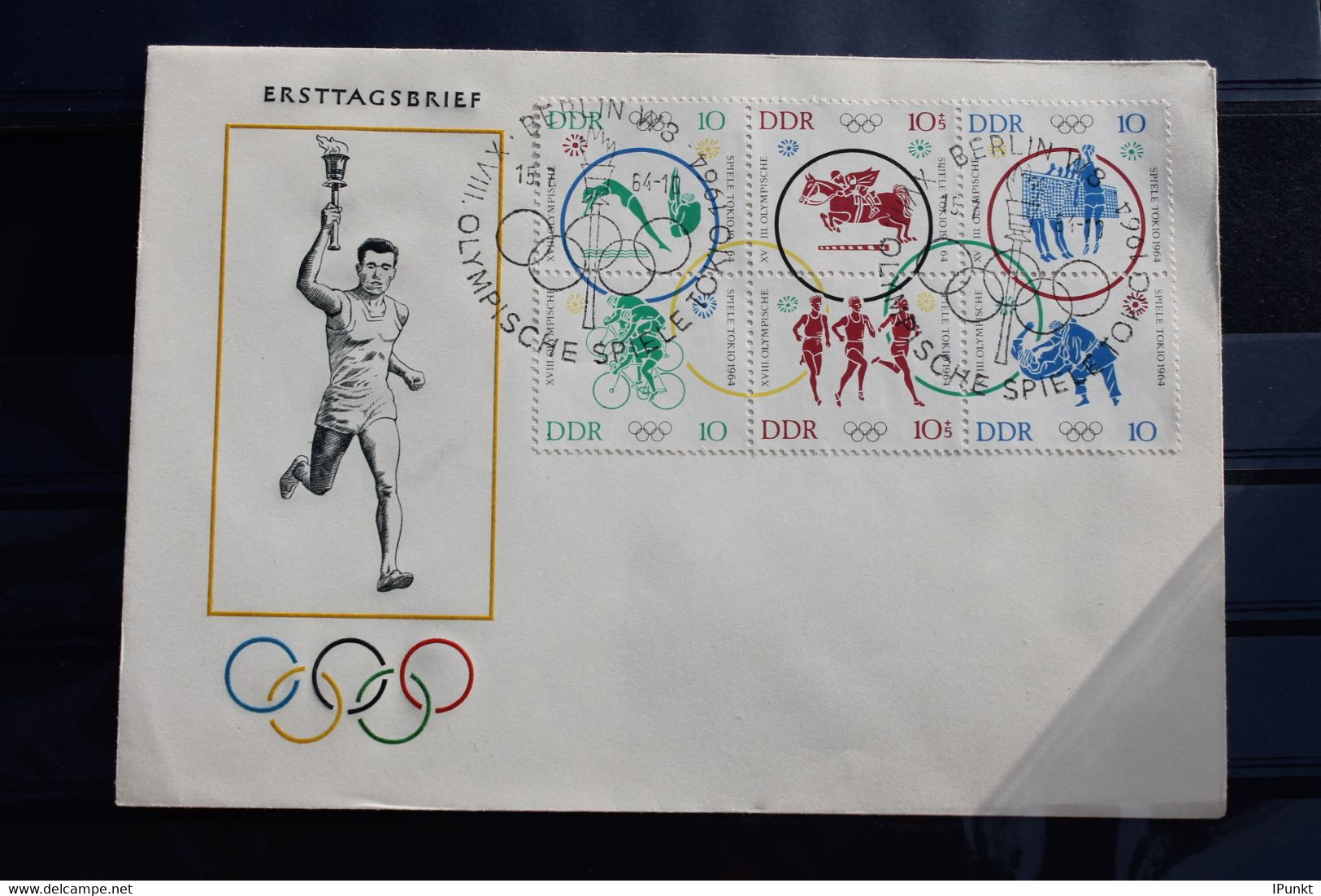 DDR 1964; FDC Zusammendruck Olympische Spiele Tokio 1964, MiNr. 1039-44