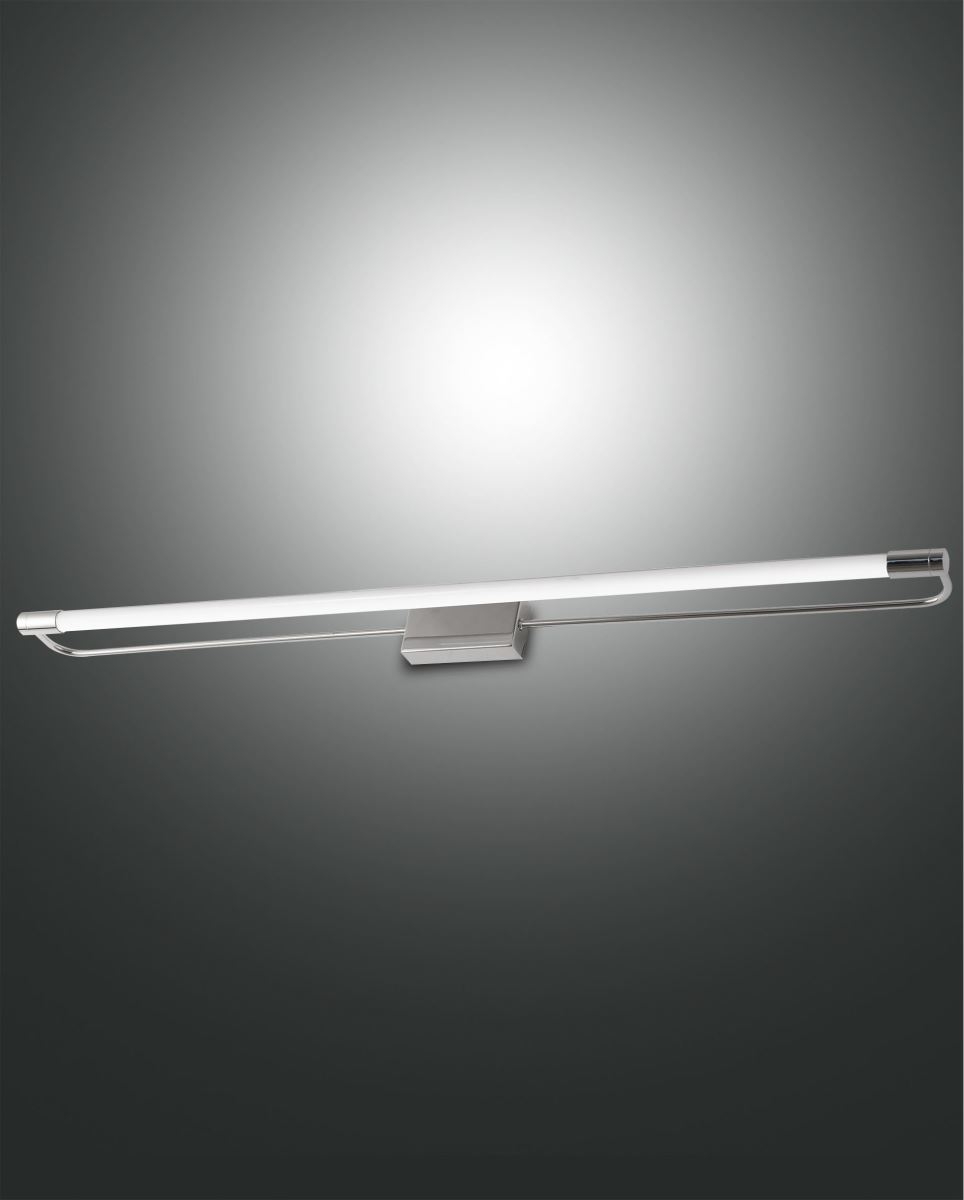 LED Spiegellampe chrom satiniert Fabas Luce Rapallo 2200lm IP44