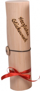 Gasplmayr - Furnierte Weinhülle/Kiste SET(3-tlg) Verpackung aus Holz, Farbe der Bänder variabel