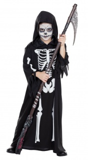 Rubies 12247 - Skelettrobe, Halloween Kostüm, Skelett Gewand Kinder 116 - 152