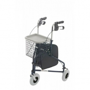 Dreirad-Rollator Actimo, Hausrollator mit Korb, Tasche und abnehmbarem Tablett, wendig und leicht