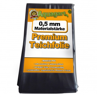 Teichfolie PVC 5m x 6m 0, 5mm schwarz Folie für den Gartenteich
