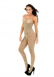 Sexy Netz Bodystocking Catsuit -Leopard Design
