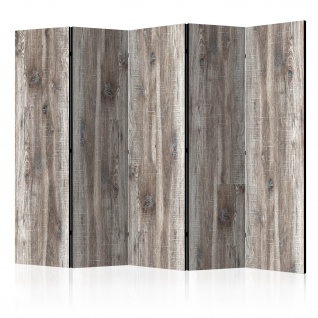 5-teiliges Paravent - Stylish Wood II [Room Dividers] 225x172 cm