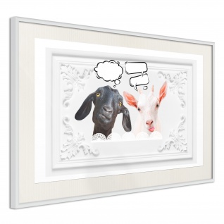 Poster - Conversation of Two Goats 90x60 cm