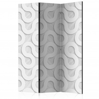 3-teiliges Paravent - Grey Spirals [Room Dividers] 135x172 cm