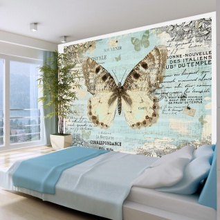 Fototapete - Postkarte mit Schmetterling 100x70 cm