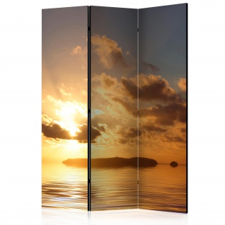 3-teiliges Paravent - sea - sunset [Room Dividers] 135x172 cm