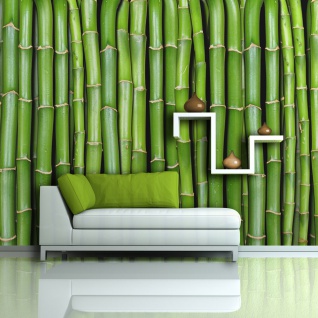 Fototapete - Imitation einer Bambuswand 450x270 cm