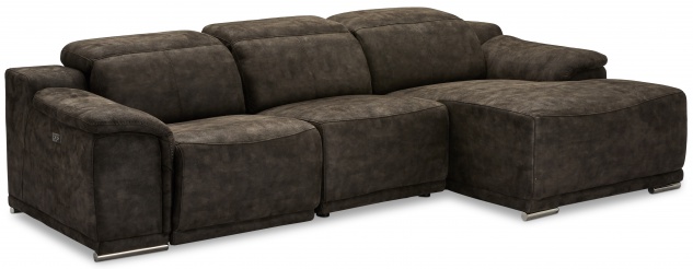 Ibbe Design Modul Sofa L Form Ecksofa Braun Stoff Heimkino Couch Rechts Chaiselongue Alexa mit Elektrisch Verstellbar Relaxfunktion, 282x160x73 cm