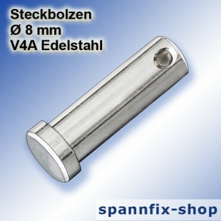 Steckbolzen Ø 8 mm V4A A4 Edelstahl stainless steel AISI 316 Niro rostfrei