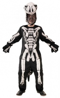 Fasching Kostüm Kinder Skelett Overall T-Rex