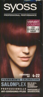 Syoss Haarfarbe, 4-22 Leuchtendes Rot-Violett, 1er Pack (1 x 115 ml)