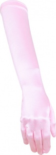 Faschingszubehör Damen Satin-Handschuhe ca. 40cm rosa