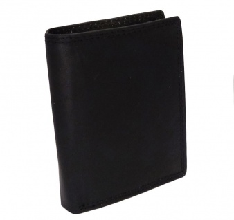 Herren Portemonnaie Geldbörse schwarz mit 19 Fächern - Echt Leder