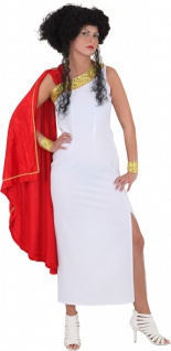 Faschingskostüm Damen Römerin - Kleid mit Armstulpen - Größe: 36 - 46