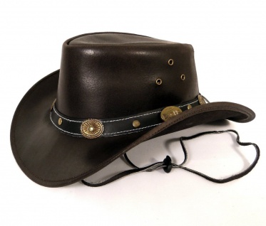 Echt Leder Outdoor Cowboyhut Westernhut Dunkelbraun - Split Leather