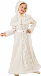 Fasching Kostüm Kinder Schneekönigin - Kleid mit Reifrock, Cape, Gürtel