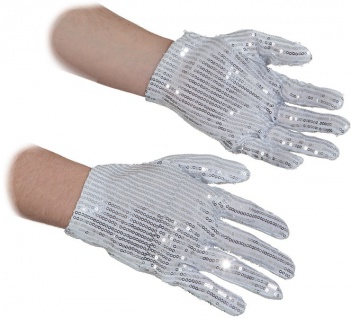 Faschingszubehör, Pailletten-Handschuhe, silber