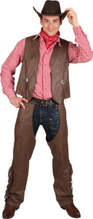Cowboy Herren Western Kostüm Gr Hut #592 Bill 48 Chaps Weste mit Hemd S 