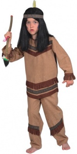 Faschingskostüm für Kinder: Indianer Cheyenne (Oberteil und Hose) - Größe: 11...