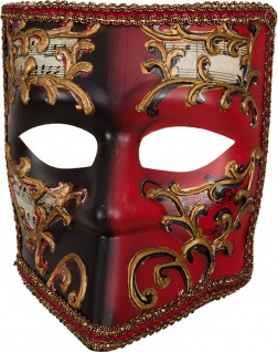 Fasching Venedig-Maske schwarz-rot für Männer