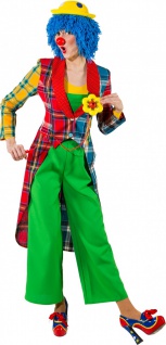 Fasching Kostüm Damen Frack Clown Patchwork