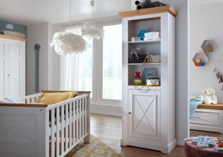 Standregal Regal Kinderzimmer Baby Babyzimmer massiv Holz weiß FSC zetifiziert