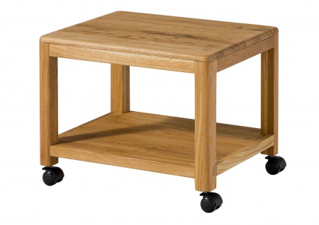 Tisch LINZ #07 Couchtisch Wohnzimmertisch Beistelltisch Rollen Eiche 50x40x40cm