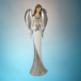 Engel Figur die steht mit Herz in der Hand 39 cm