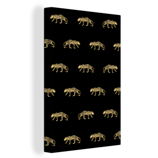 Leinwandbilder - Wanddeko 20x30 cm Panther - Muster - Gold